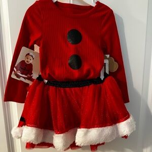 Baby Essentials Red and Black Holiday Dress Set